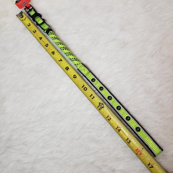 KONG XS/S Green & Black Reflective Dog Collar + 4 Ft Comfort Grip Rope Leash - Picture 8 of 16